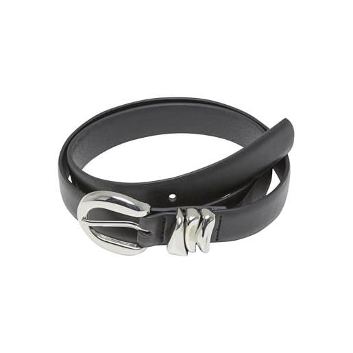 Urban Classics chunky multiple loop synthetic leather belt black/silver, s/m
