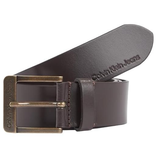 Calvin Klein jeans cintura uomo classic in pelle, marrone (bitter brown), 125 cm