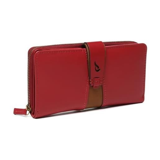 Abbacino grande portafoglio in pelle rossa rosso