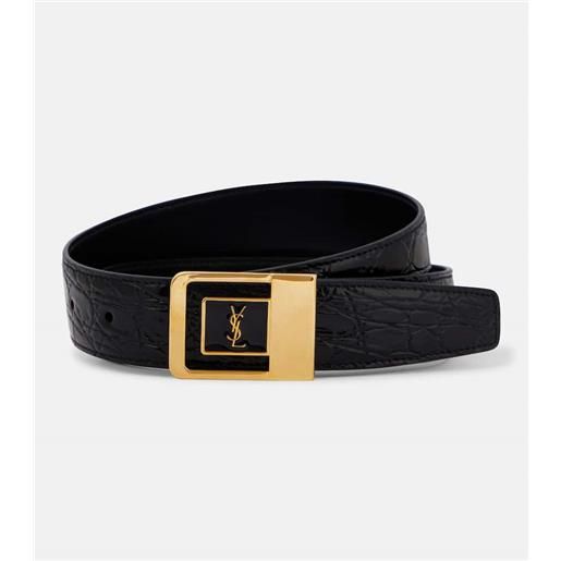 Saint Laurent cintura la 66 in pelle stampata