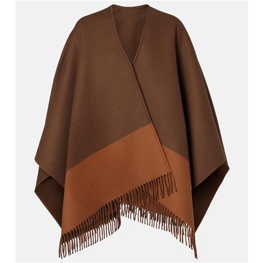 Gucci poncho in lana e cashmere con frange
