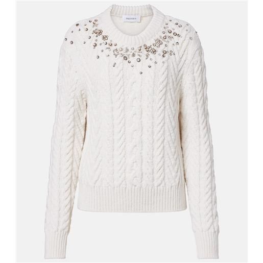 McQueen pullover in lana e cashmere con decorazioni