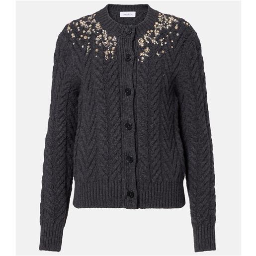McQueen cardigan in lana e cashmere con decorazioni