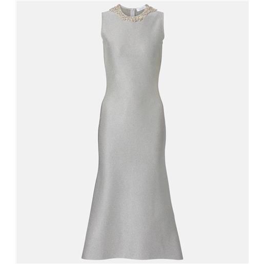 McQueen abito midi con lamã© e decorazioni