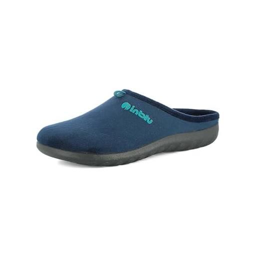 inblu pantofole donna monocolore, leggere e flessibili con sottopiede imbottito, altezza tacco 3 cm, blu, 38 eu