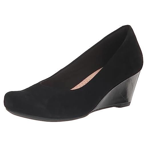 Clarks flores tulip, scarpe décolleté donna, camoscio combi nero, 40 eu