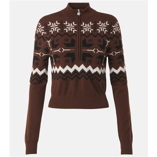 Perfect Moment pullover nordic in lana con mezza zip