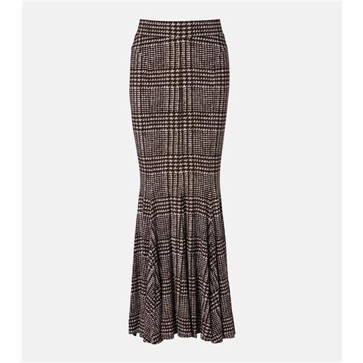 Norma Kamali gonna lunga a quadri principe di galles