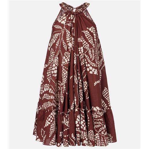 Poupette St Barth abito corto cleo in cotone con stampa