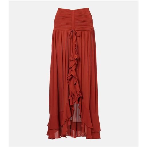 Poupette St Barth gonna lunga neree asimmetrica