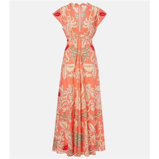 Poupette St Barth abito lungo noreen in cotone con stampa