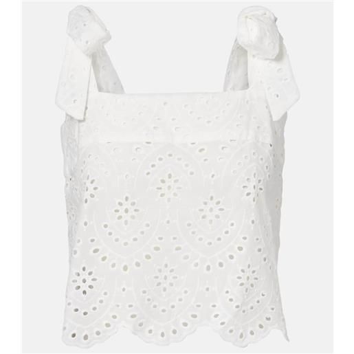 Poupette St Barth top noa in cotone sangallo