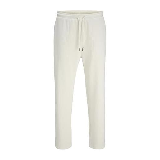 JACK & JONES jpstkane jjrick plisse-pantaloni sportivi jogging, bianco antico, s uomo