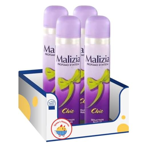 SPESA & RISPARMIO malizia deodorante chic donna - spray 75 ml - profumazione elegante e delicata - variazioni 4/6/8/10 pezzi (4)