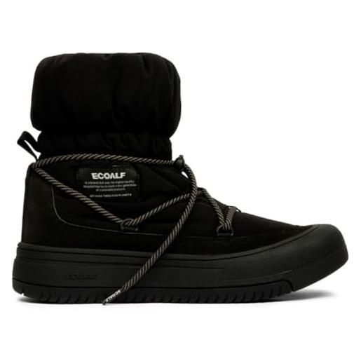 ECOALF stivali da neve alti, neri, lacci in corda, design impermeabile, scarpe invernali sostenibili, nero , 38 eu