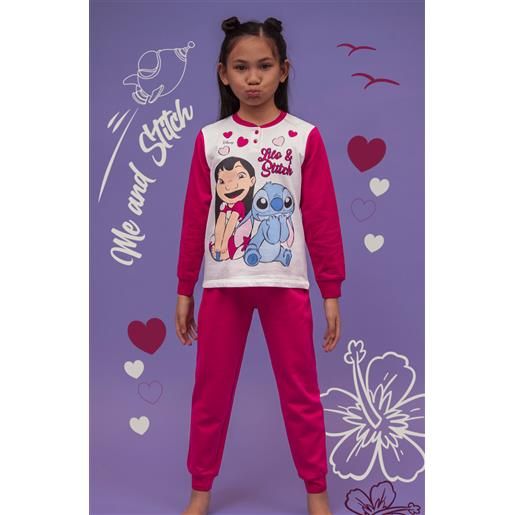 Disney pigiama cotone felpato lilo&stitch bambina baby dy50a3555