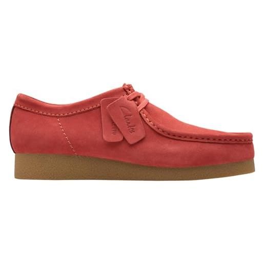 Clarks wallabeeevo, scarpe stringate uomo, red suede, 43 eu