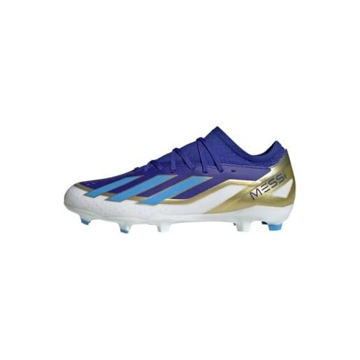 adidas unisex - adulto x crazyfast messi league firm ground boots, lucid blue/blue burst/cloud white, 44 eu