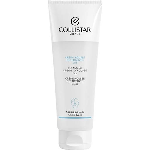 Collistar crema mousse detergente 125 ml crema detergente struccante per il viso tubetto tutti i tipi di pelle