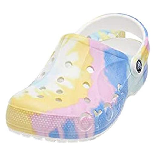 Crocs unisex adulto baya tie dye clog sabot, white/multi, 48/49 eu