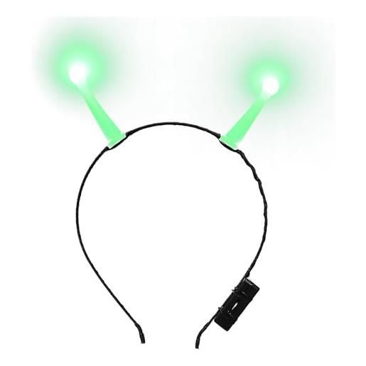 Artibetter fascia per capelli con antenna aliena a led da 1 pezzo: copricapo alieno luminoso per cosplay di halloween, feste spaziali, spettacoli teatrali per adulti e bambini