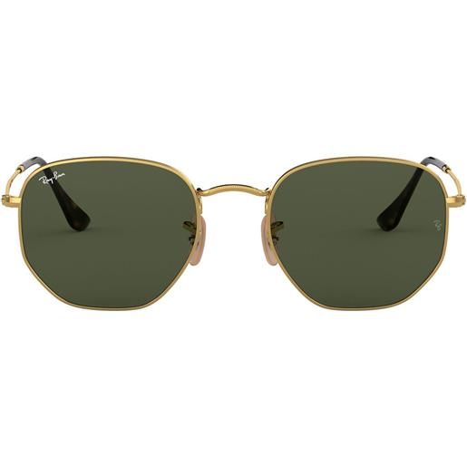 Ray-Ban occhiali da sole rb3548n 001 hexagonal oro/verde g-15 unisex