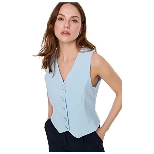 Trendyol sweet buttoned - vestaglia da donna, colore: blu chiaro, azzurro, 42