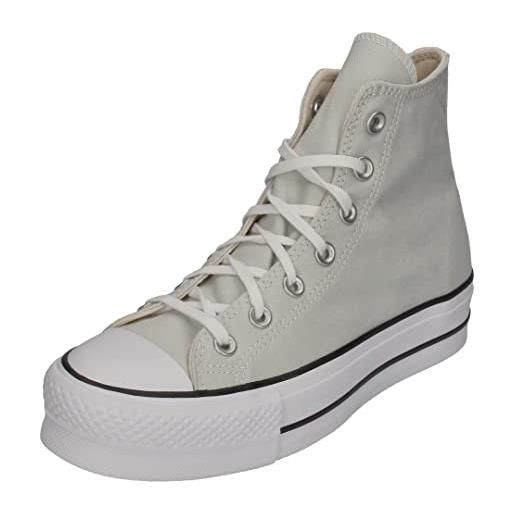 CONVERSE 563113c chuck taylor all star hi lift canvas ltd donna, gray/gray/white eu 36.5