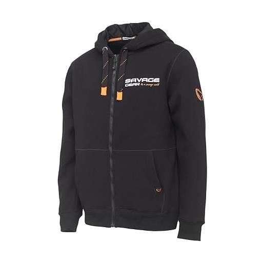 Savage Gear urban zip hoodie - felpa resistente in cotone/poliestere per pescatori, pesca, caccia e campeggio - morbido pile spazzolato, vestibilità regolabile, ampie tasche frontali m
