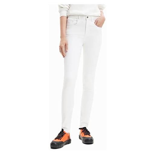 Desigual pantaloni casual da donna, bianco, 40
