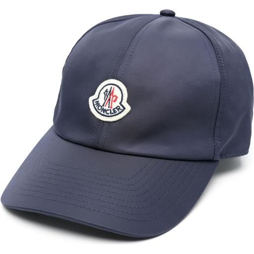Moncler cappello da baseball con applicazione - blu