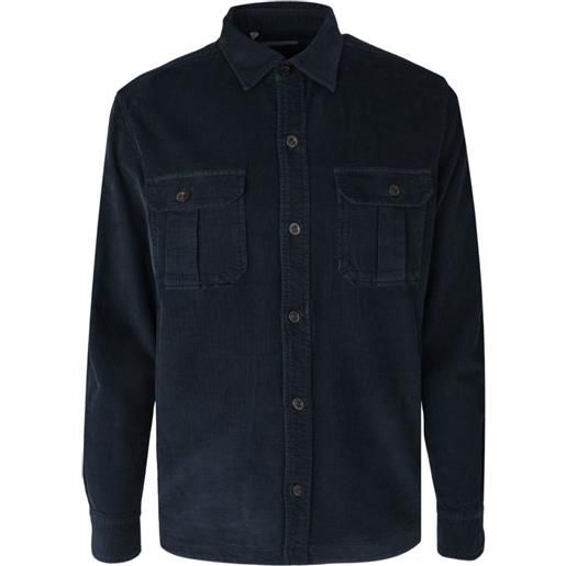 Boglioli giacca-camicia a coste con tasca - blu