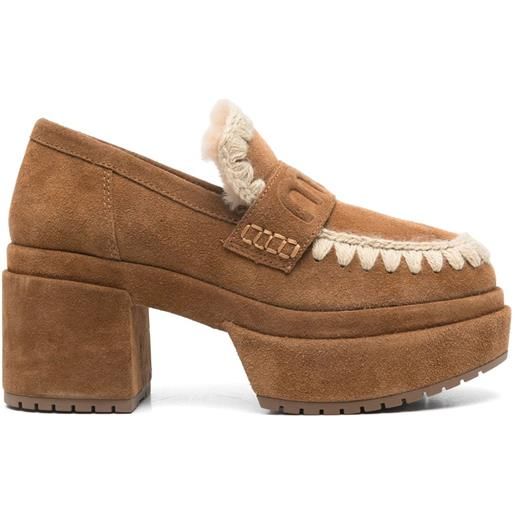 Mou mocassini con plateau 65mm - marrone