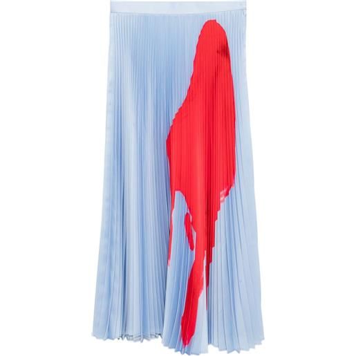 Enföld gonna plissettata con stampa grafica - blu