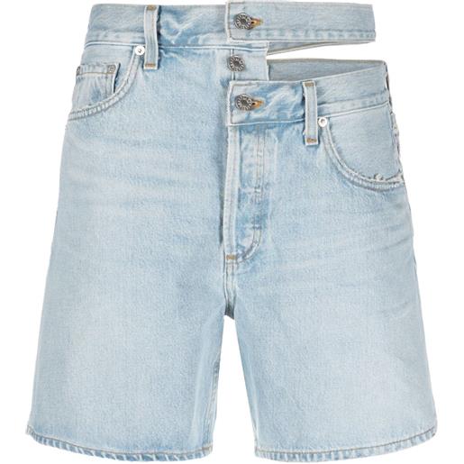 AGOLDE shorts denim asimmetrici - blu