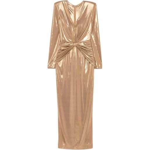 CRISTALLINI abito lungo vega con nodo - oro