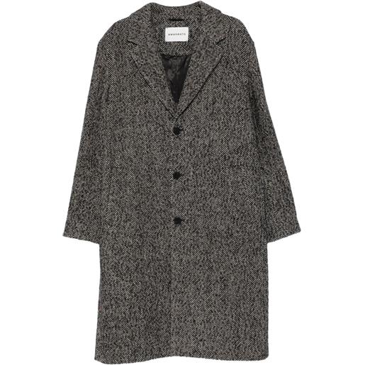 AMARÁNTO cappotto con motivo a spina di pesce - nero