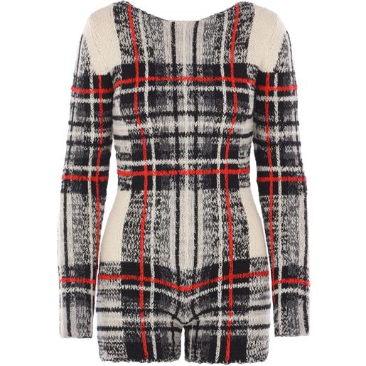 Duran Lantink tuta intera a quadri - bianco