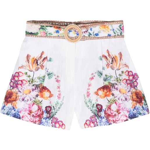 Camilla shorts plumes and parterres - bianco