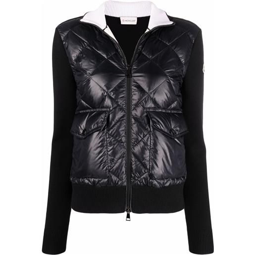 Moncler piumino con inserti - nero