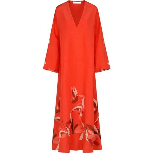 Raquel Diniz abito lungo lena con scollo a v - arancione