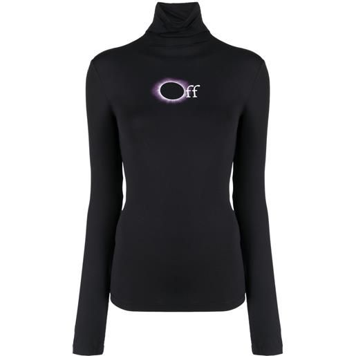Off-White top a collo alto con stampa - nero