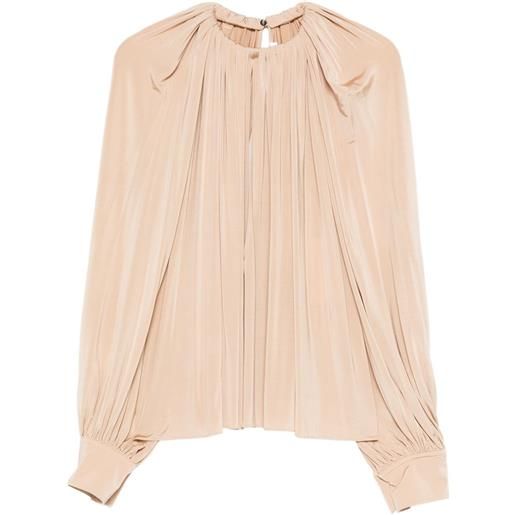 Ferragamo blusa con arricciatura - toni neutri