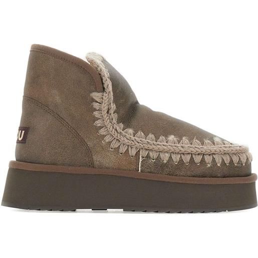 Mou stivali mini con dettaglio all'uncinetto - grigio