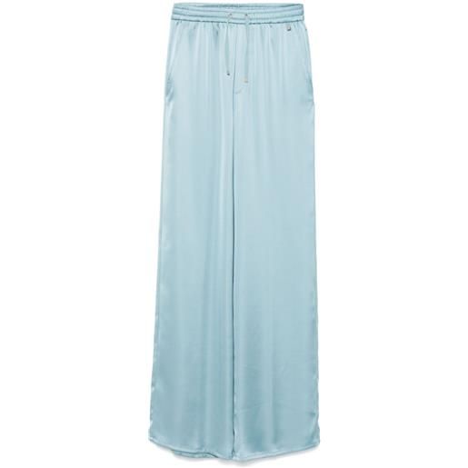 Herno pantaloni a palazzo in raso - blu