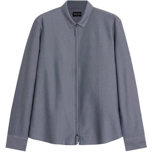 Giorgio Armani camicia con motivo chevron - grigio