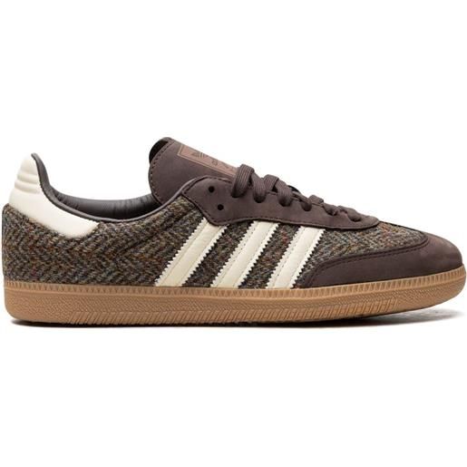 adidas sneakers samba og tweed pack dark brown/cream white/gum - marrone