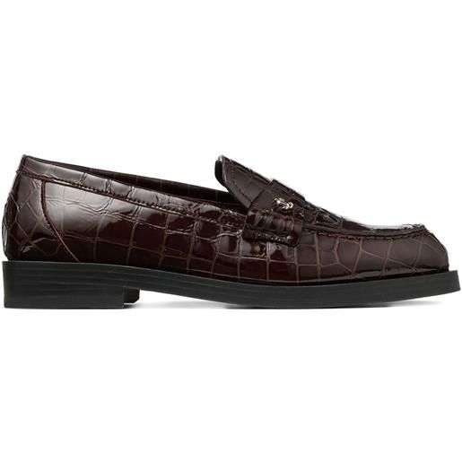 Jimmy Choo mocassini ivy con effetto coccodrillo - marrone