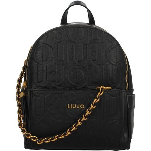 LIU JO zaino donna liu jo con logo in rilievo e catena decorativa