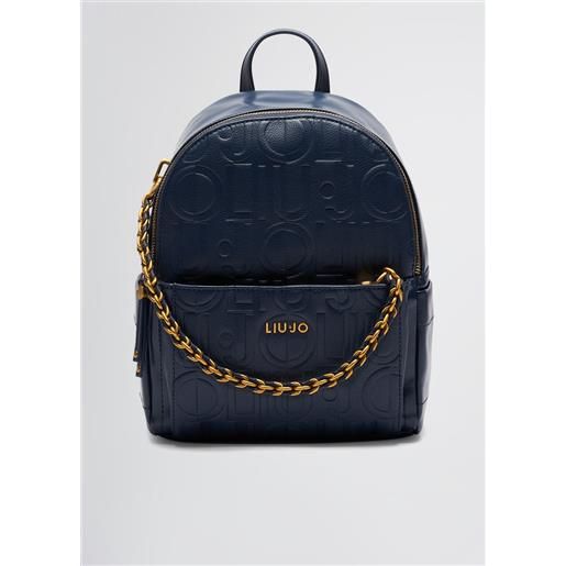 LIU JO zaino donna liu jo con logo in rilievo e catena decorativa